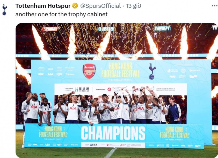Hình ảnh bài đăng của Tottenham trên mạng xã hội